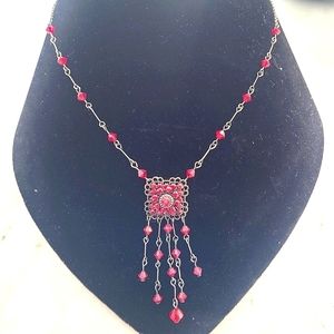 ($8 As An Add-on) Red Beads Tessel Necklace